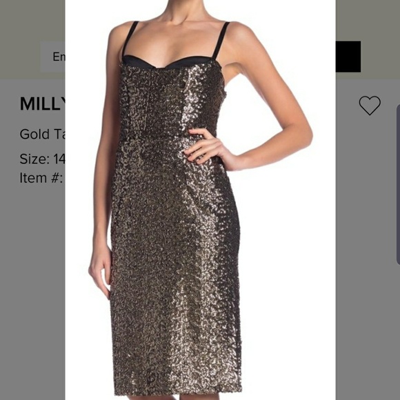 Milly Dresses | Nwt Gold Sequin Sheath 
